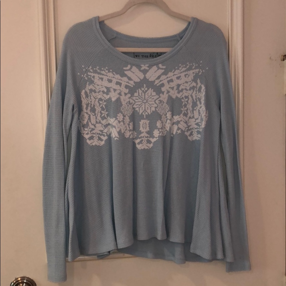 Light Blue Waffle Top